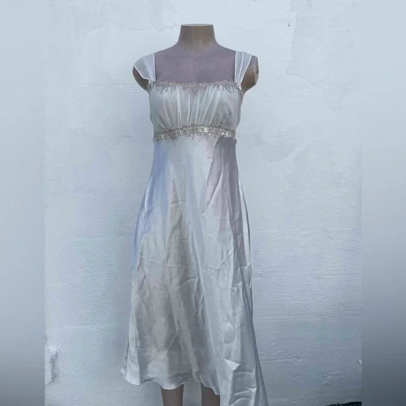 Linea Donatella White and Silver Embellished Dress - Picture 1 of 5